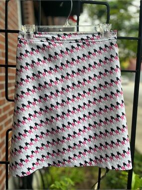 Pink & Black Houndstooth Skort